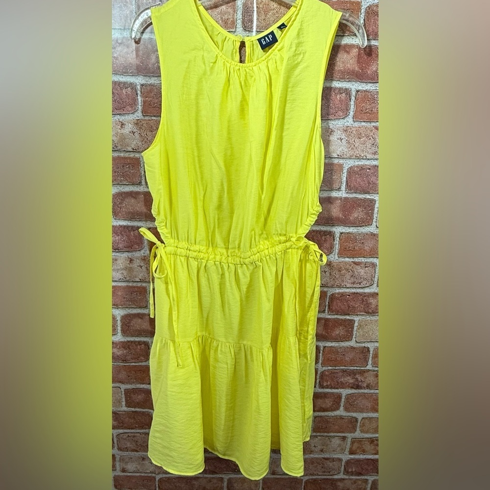 Beachy summer breezy Cutout Mini Dress bright lemon yellow
